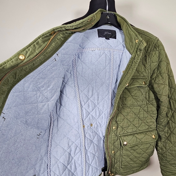 J. Crew Quilted Downtown Field Jacket M 💯 Cotton - Picture 5 of 12